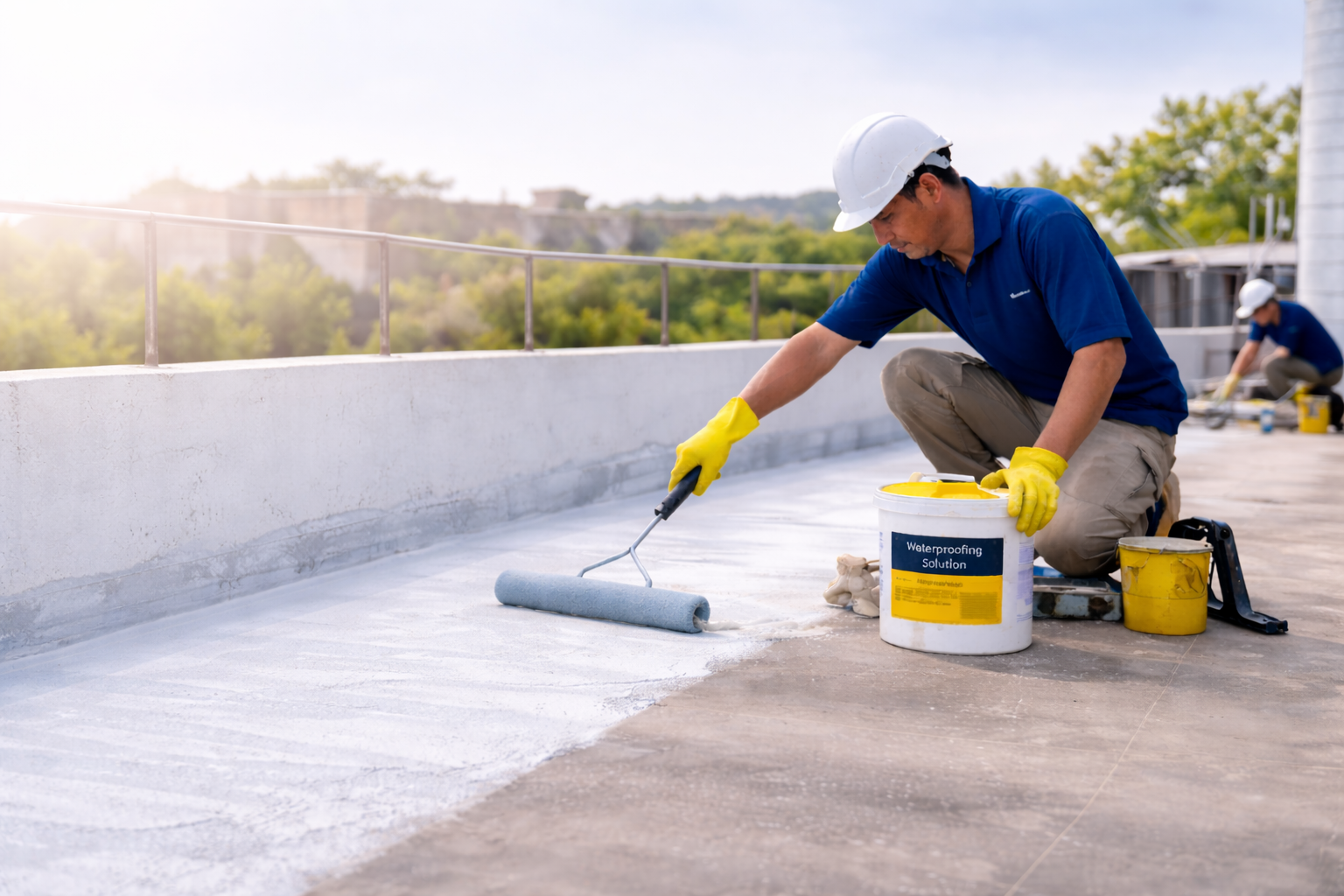 Terrace waterproofing work in Trichy roof coating